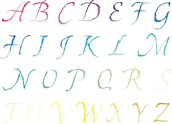 Lápis desenhado vetor alfabeto letra maiúscula — Vetor de Stock
