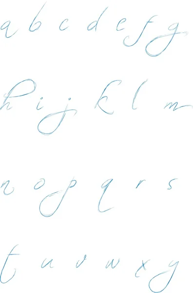 Pencil drawn vector alphabet small letter — Stock Vector