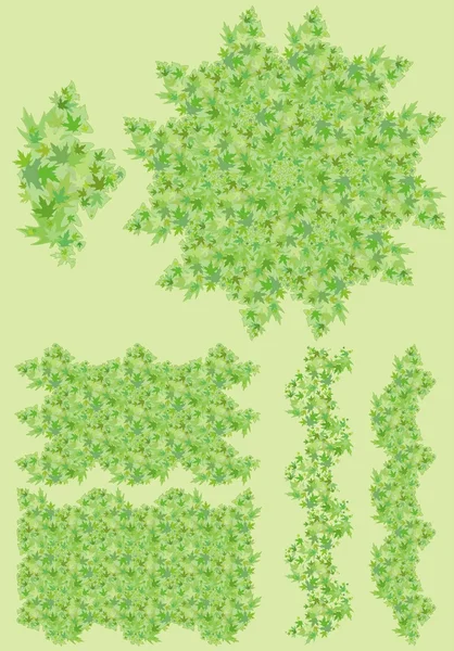 Feuillage, feuilles fond vert — Image vectorielle