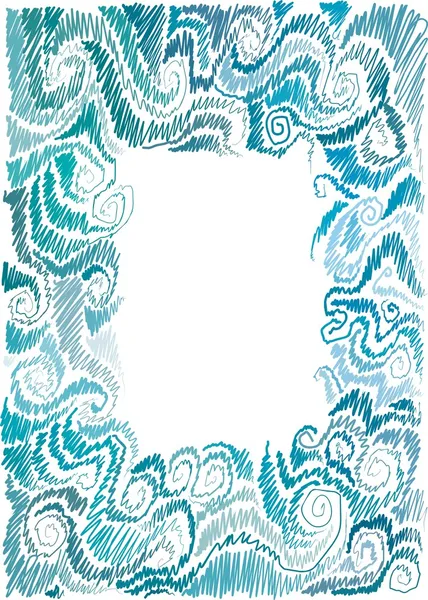 Marco marino dibujado a mano — Archivo Imágenes Vectoriales