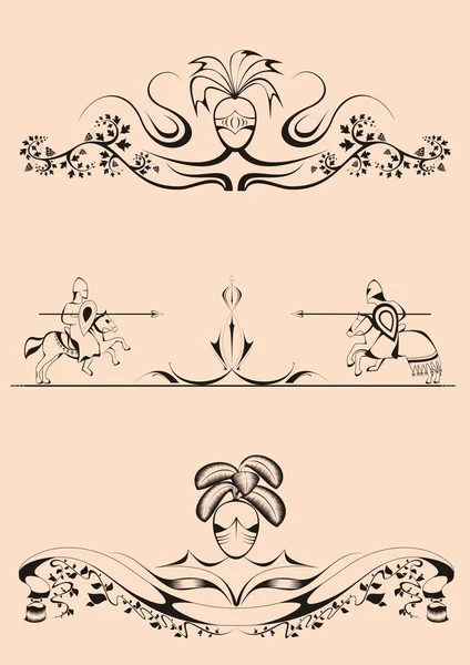 Декоративный рыцарский поединок — стоковый вектор