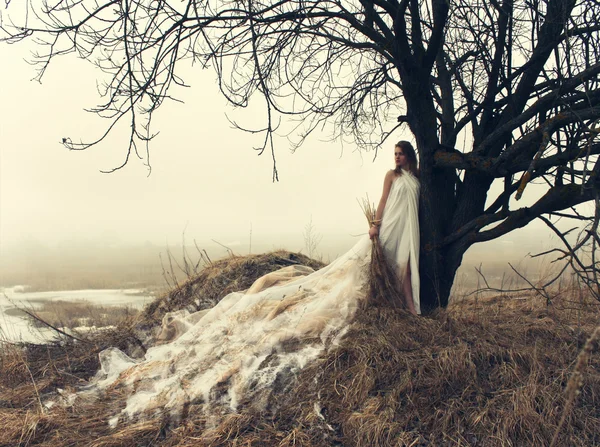 白いドレスの女性 — ストック写真
