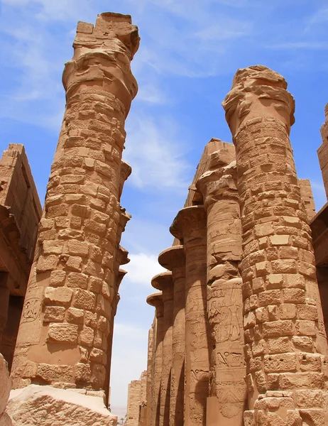 Colunas de Templo de Karnak, Egito, Luxor — Fotografia de Stock