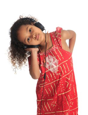 Afro american black asian beautiful children with curly hair lis clipart