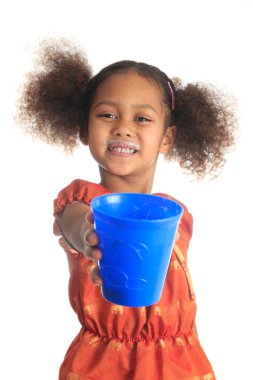 Afro american black asian beautiful children with curly hair lis clipart