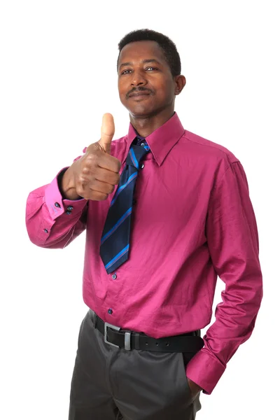 Afro american businessman with a tie isolated — Stock Photo, Image