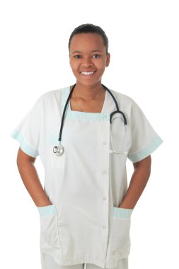 African American doctor nurse black stethoscope isolatedmetisse clipart