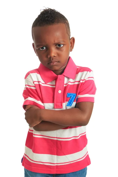Gülümsemek izole afro Amerikan güzel siyah çocuk — Stok fotoğraf