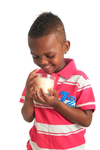 아프리카 미국 아름 다운 검은 아이 미소 절연 — 스톡 사진