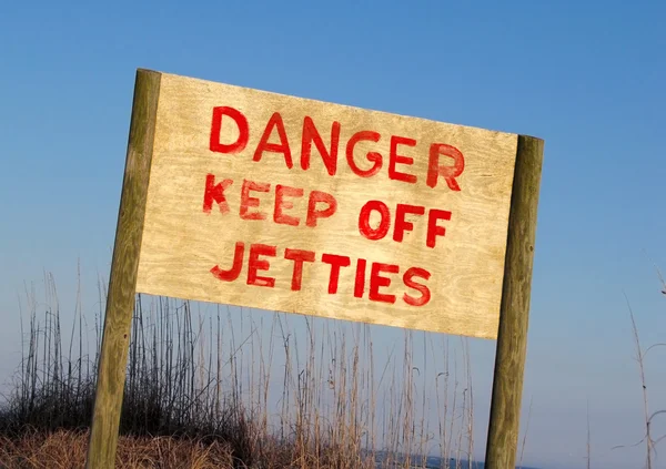 Stock image Danger Keep Off Jetties