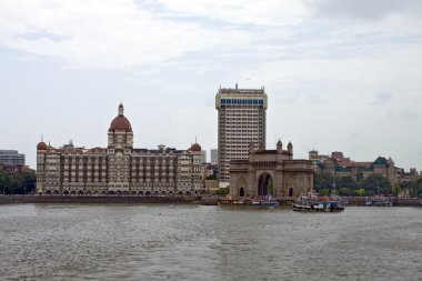 Gateway of India and Taj Mahal Palace hotel clipart