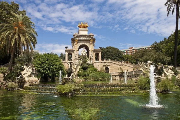 stock image Fountain cascade in Barcelona