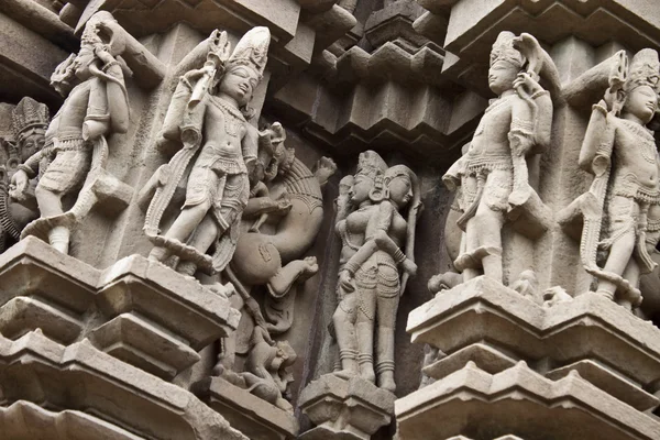 Detail carvingu na chrám v khajuraho — Stock fotografie