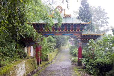 Gate to Buddhist monastery clipart