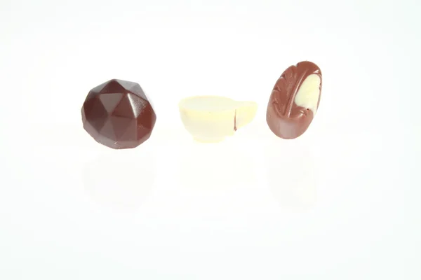 Három finom csokoládé — Stock Fotó