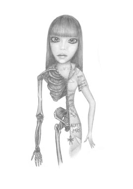 Girl-skeleton clipart