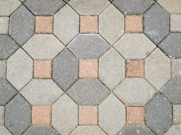 The beautiful patterns on the brick walkway — Stock Photo, Image