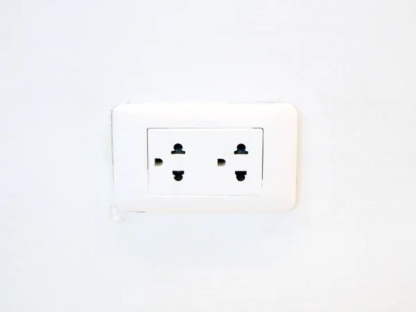 Socket on the wall white — Stock Photo, Image