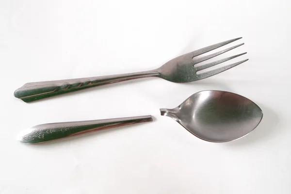 Spoon has been damaged — Stock Photo, Image