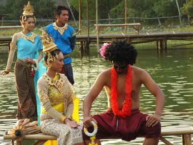 Ayutthaya Aralık 2009.theater halk klong sra yay Market, ayutthaya, Tayland