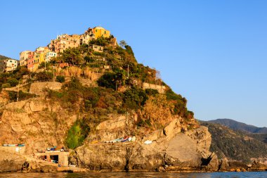 corniglia cinque terre, İtalya içinde Köyü günbatımı