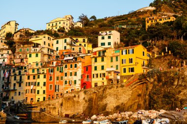 günbatımı köy Riomaggiore içinde cinque terre, İtalya