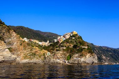 corniglia cinque terre, İtalya içinde Köyü günbatımı