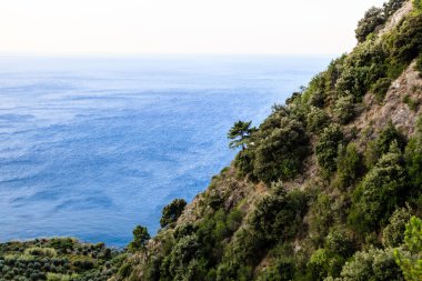 Vernazza içinde cinque terr köyü yakınlarında vahşi ve kayalık sahil