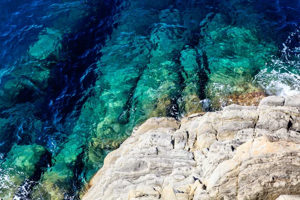 stock image Turquoise Sea Surface and Rocks near Manarola in Cinque Terre, I