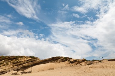 Lizbon, Portekiz yakınındaki guincho plajda çit