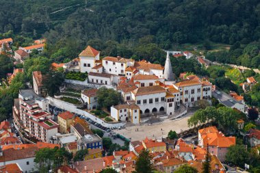 Sintra National Palace near Lisbon in Portugal, View from Above clipart