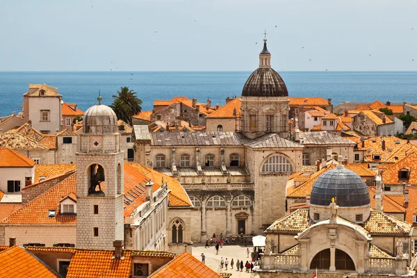 Panorama de Dubrovnik das muralhas da cidade, Croácia Imagens Royalty-Free