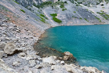 Imotski Mavi Göl kireçtaşı krater yakınındaki split, Hırvatistan