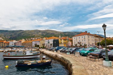 Akdeniz kasabası senj Istria, Hırvatistan yakınındaki Panoraması