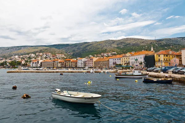 Panorama de la ciudad mediterránea Senj cerca de Istria, Croacia —  Fotos de Stock