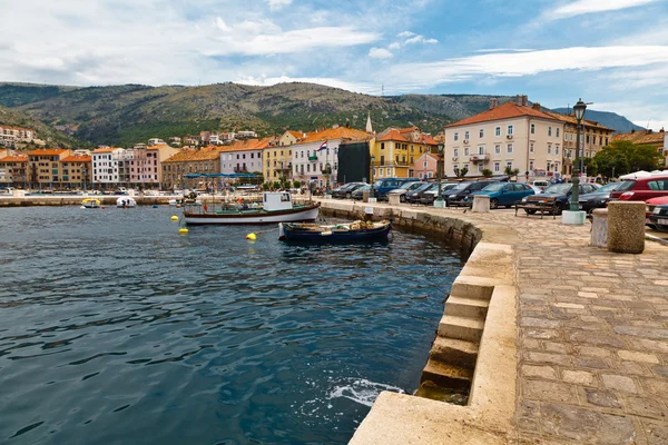 Panorama van mediterrane stad senj in de buurt van Istrië, Kroatië — Stockfoto