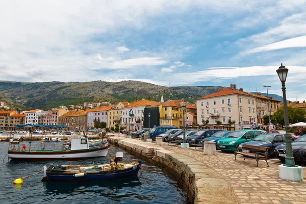 Panorama della città mediterranea Senj vicino Istria, Croazia — Foto Stock