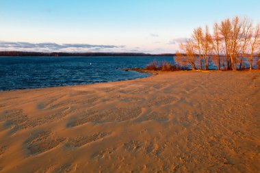 Strukovsky Garden Beach on Volga River in Samara, Russia clipart