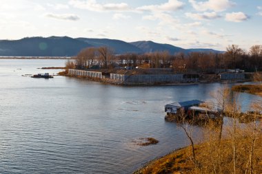 Panoramic View of Volga River near Samara, Russia clipart