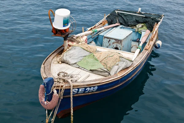 stock image Fisherman Boat Docked at Harbor in Senj, Croatia