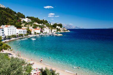 Deep Blue Sea with Transparent Water and Beautiful Beach in Croa clipart