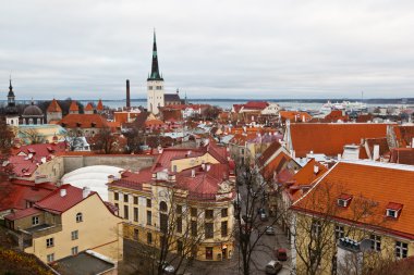 tallinn eski kasaba yukarıdan, Estonya panoramik görünüm