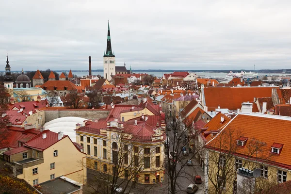 Tallinn eski kasaba yukarıdan, Estonya panoramik görünüm — Stok fotoğraf