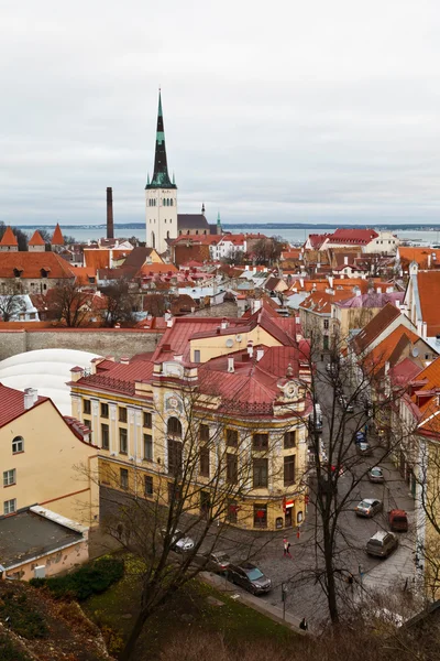 Panoramisch zicht op de oude stad van tallinn above, Estland — Stockfoto