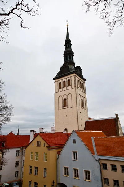 stock image Saint Olaf Church in Old Tallinn, Estonia