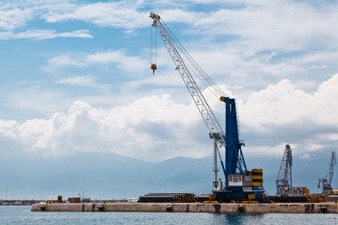 Harbor Crane in Port of Rijeka in Istria, Croatia clipart