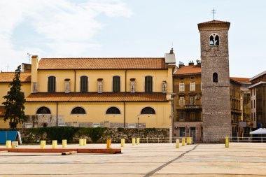 Old Church and Bell Tower in Rijeka, Croatia clipart