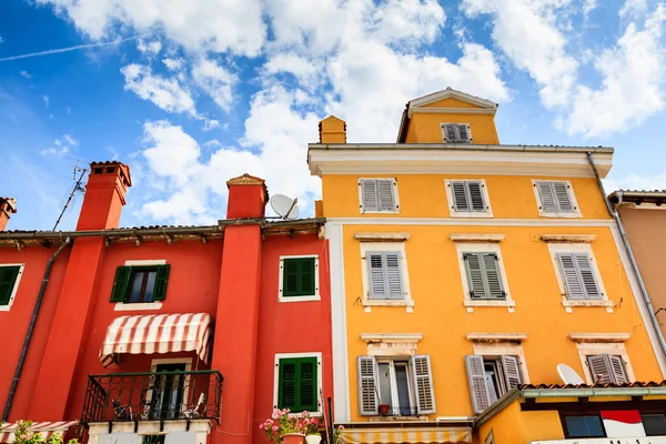 stock image Bright House Facades in Rovinj, Criatia