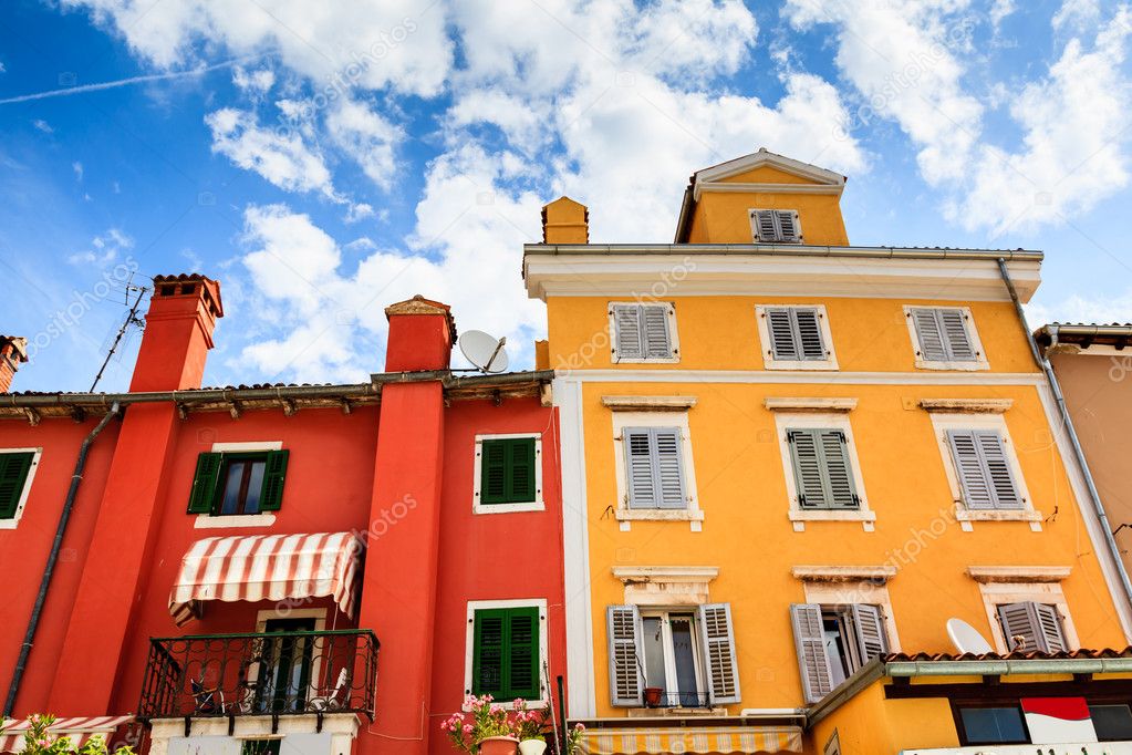 Bright House Facades in Rovinj, Criatia