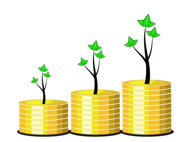 Coins trees clipart